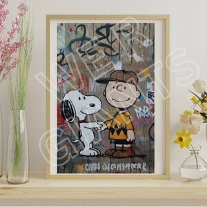 Snoopy And Charlie Brown Graffiti Art Print 11x17 Art Print